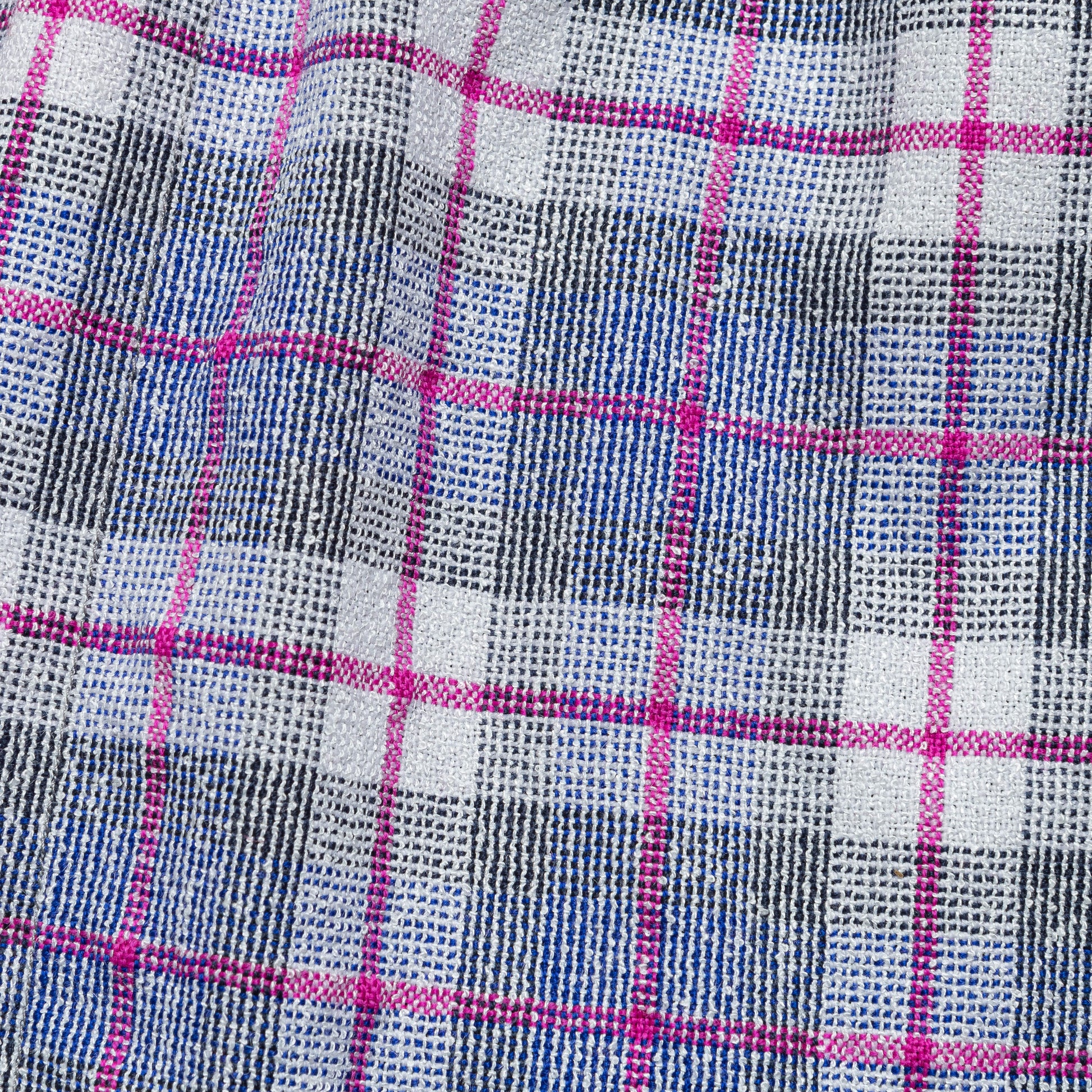 P Short - Blue/Pink Boucle Yarn V. Wool Plaid