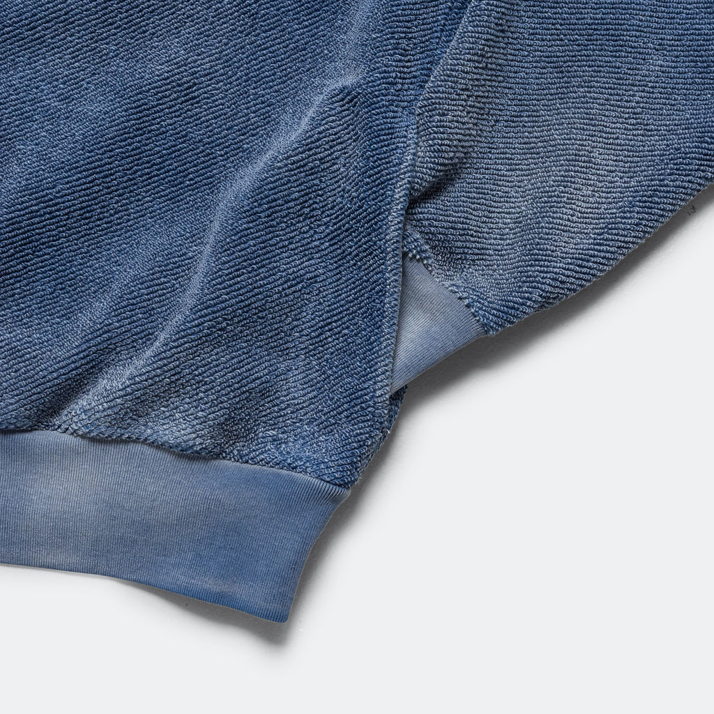 Reverse Fleece Crewneck - Blue Artisinal Tie-Dye