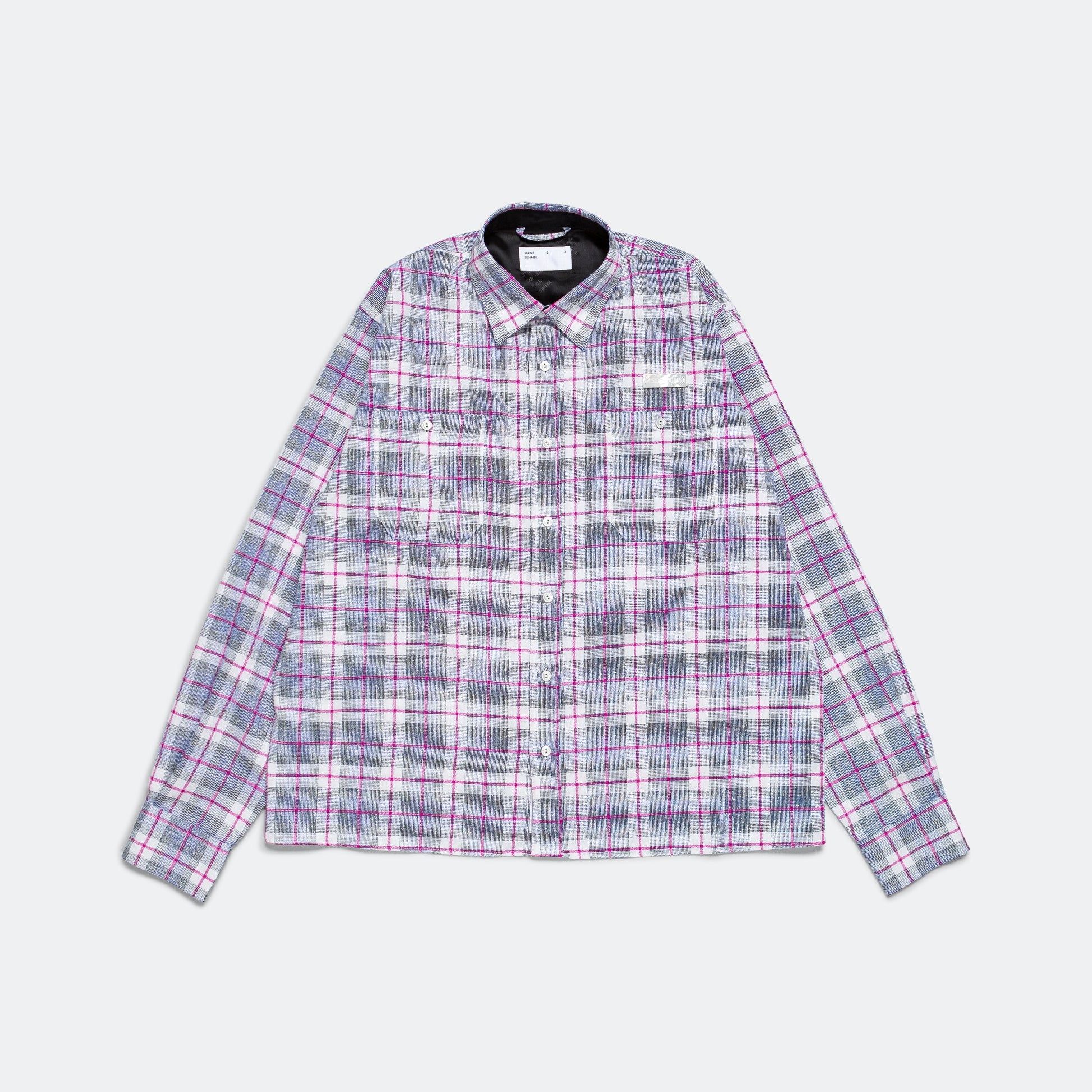 Work Shirt - Blue/Pink Boucle V.Wool Plaid