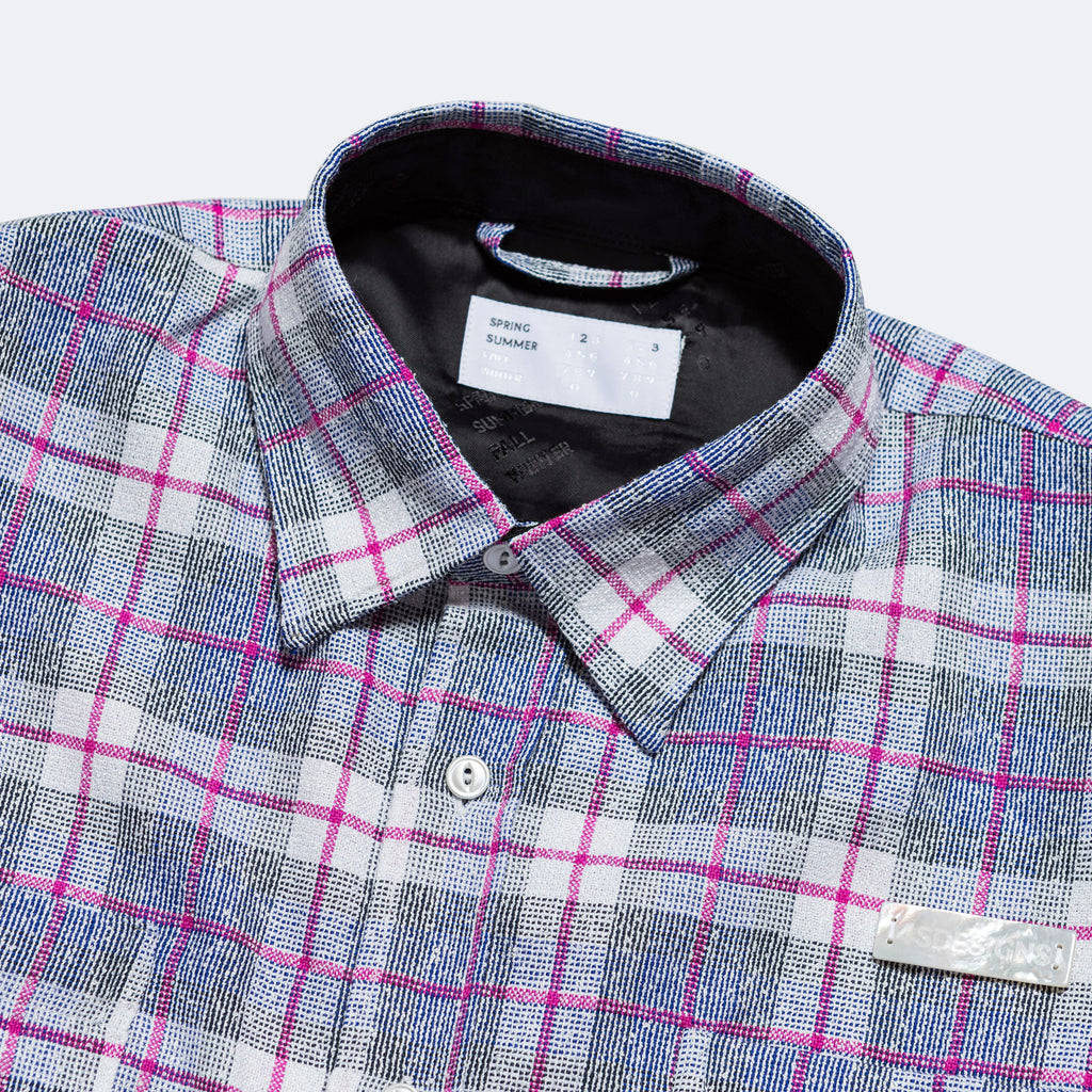 Work Shirt - Blue/Pink Boucle V.Wool Plaid
