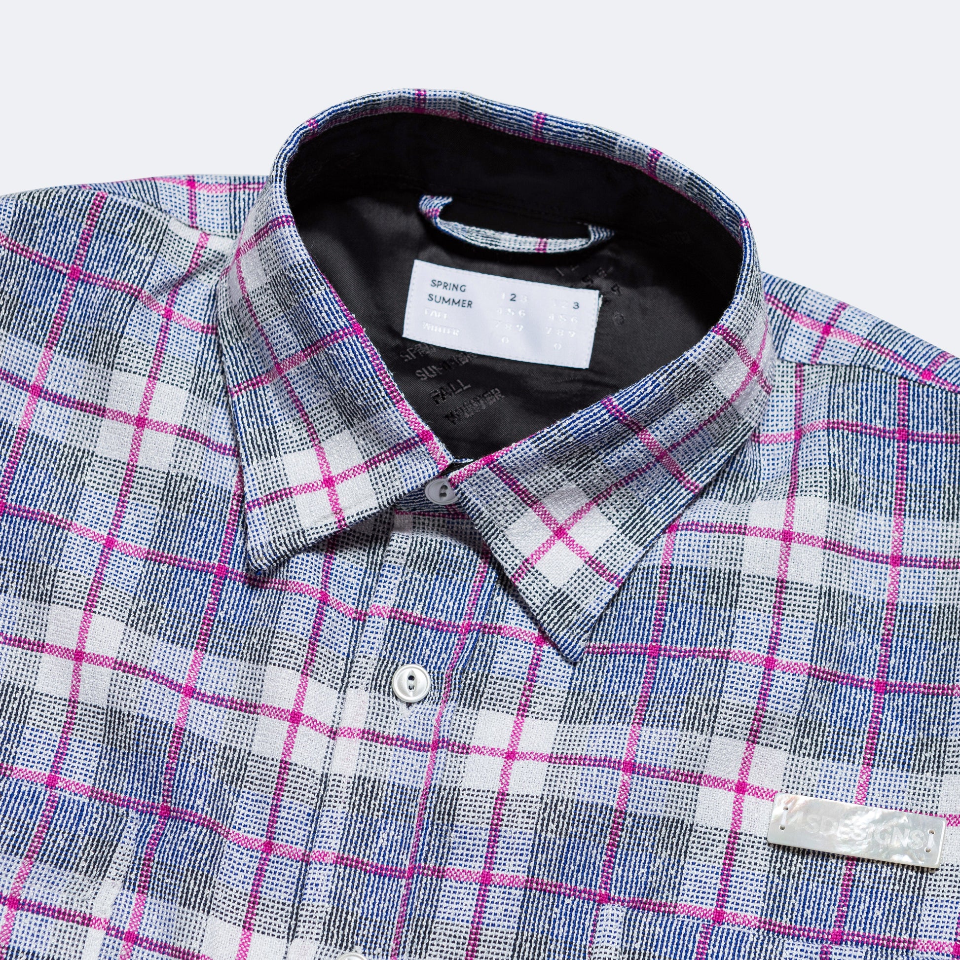 Work Shirt - Blue/Pink Boucle V.Wool Plaid