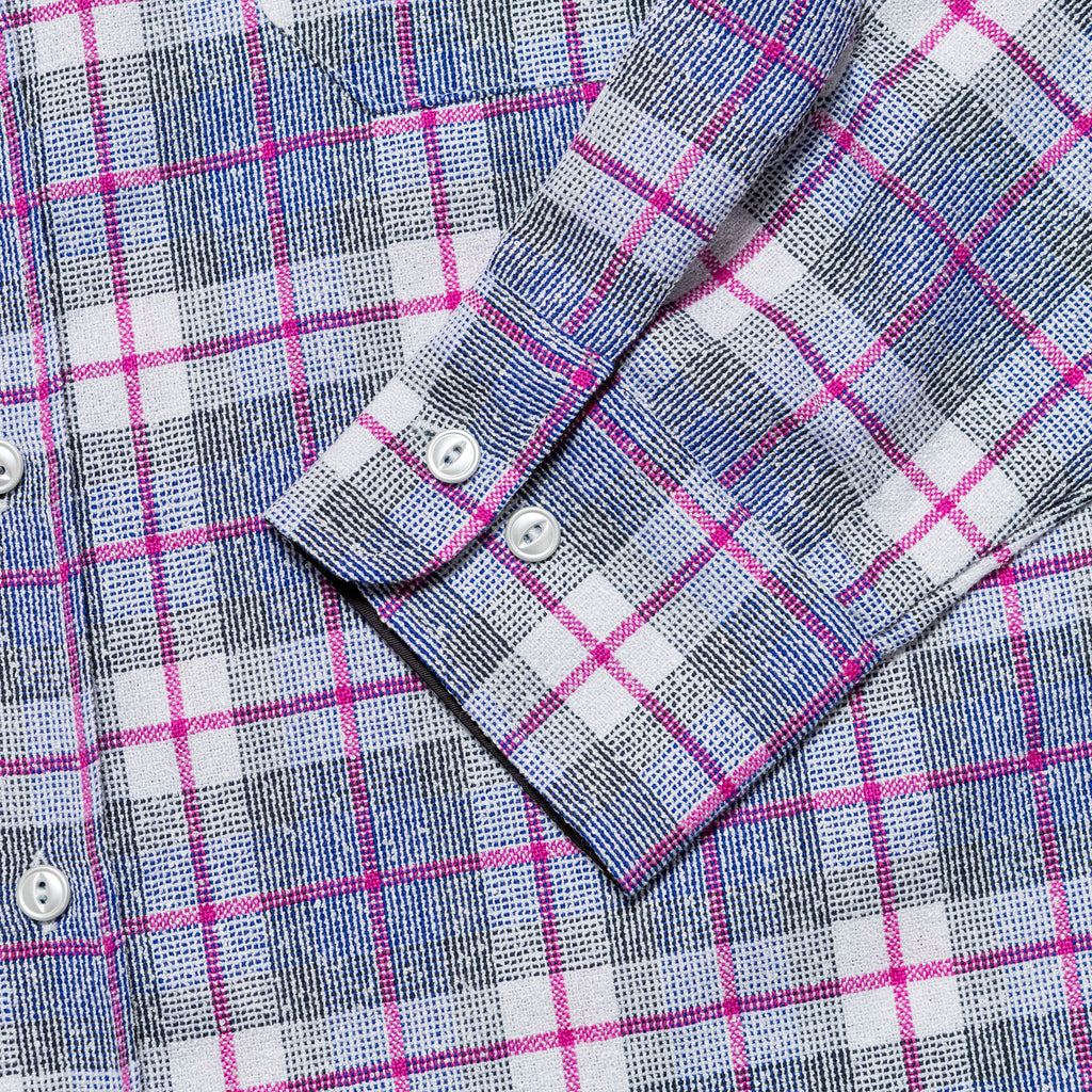 Work Shirt - Blue/Pink Boucle V.Wool Plaid