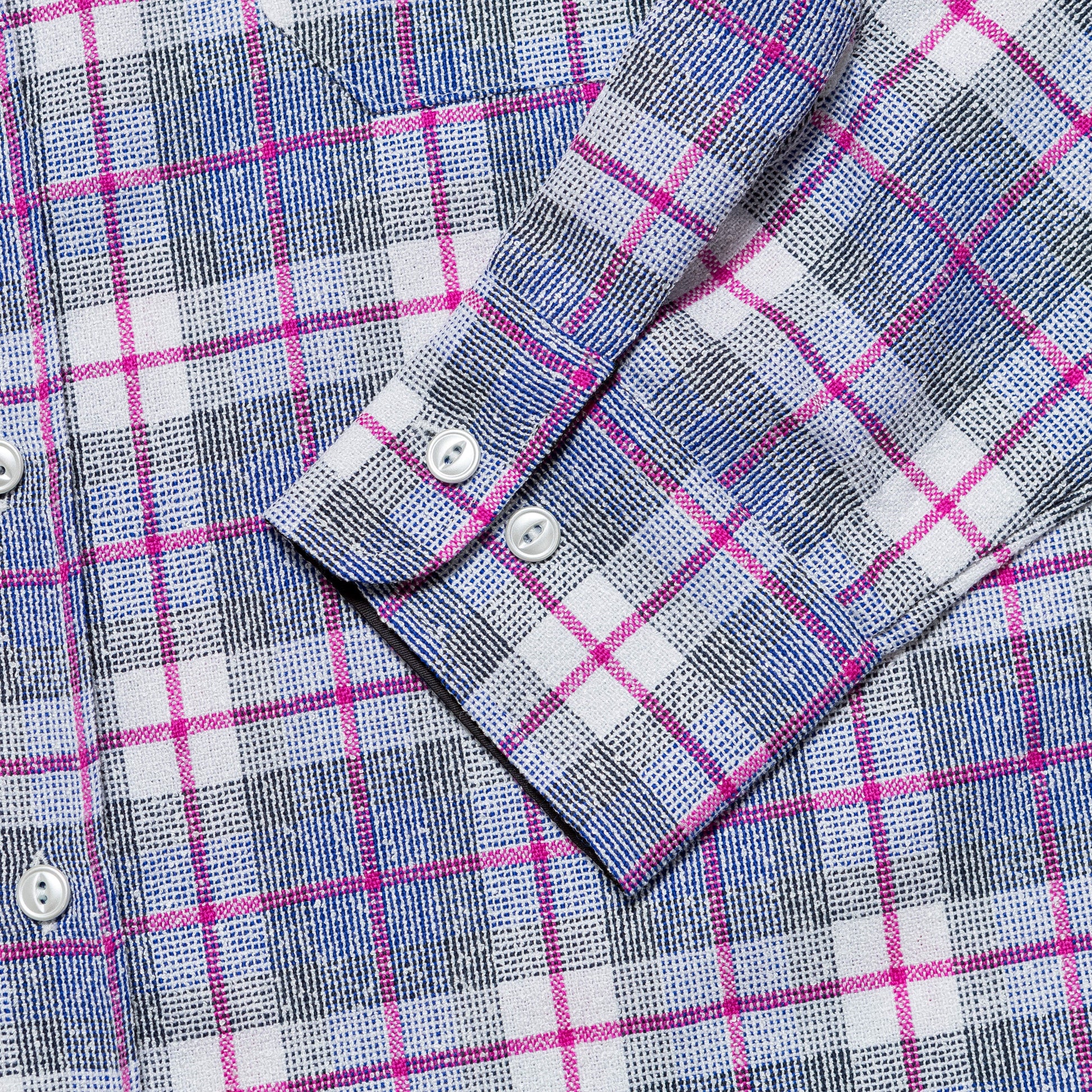 Work Shirt - Blue/Pink Boucle V.Wool Plaid