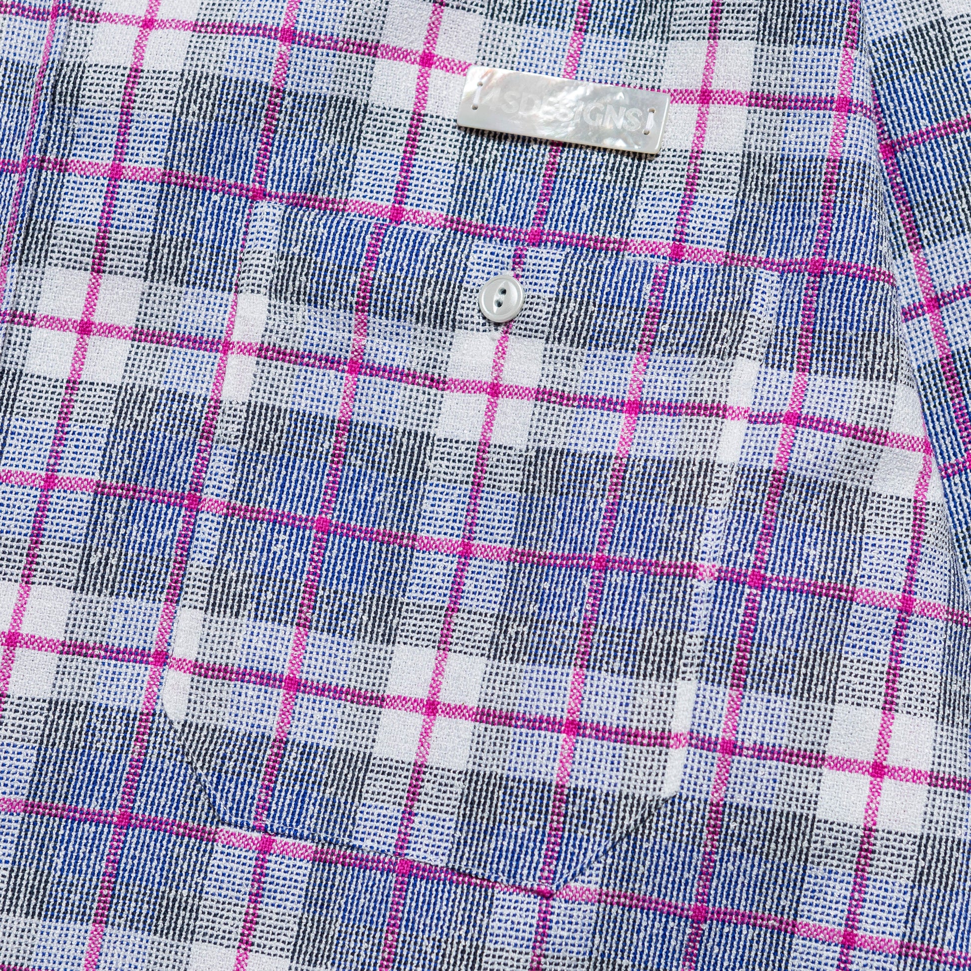 Work Shirt - Blue/Pink Boucle V.Wool Plaid