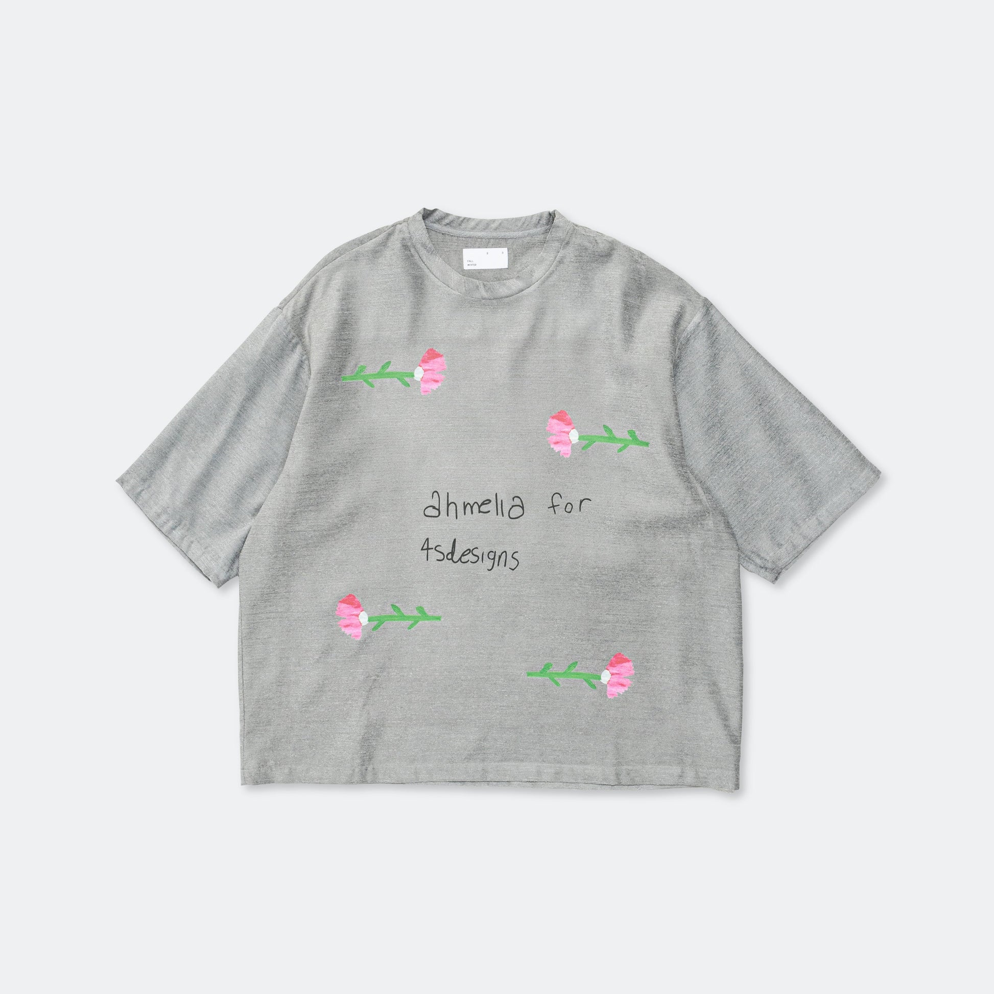 Woven T-Shirt - Grey Viscose/Silk Chenille