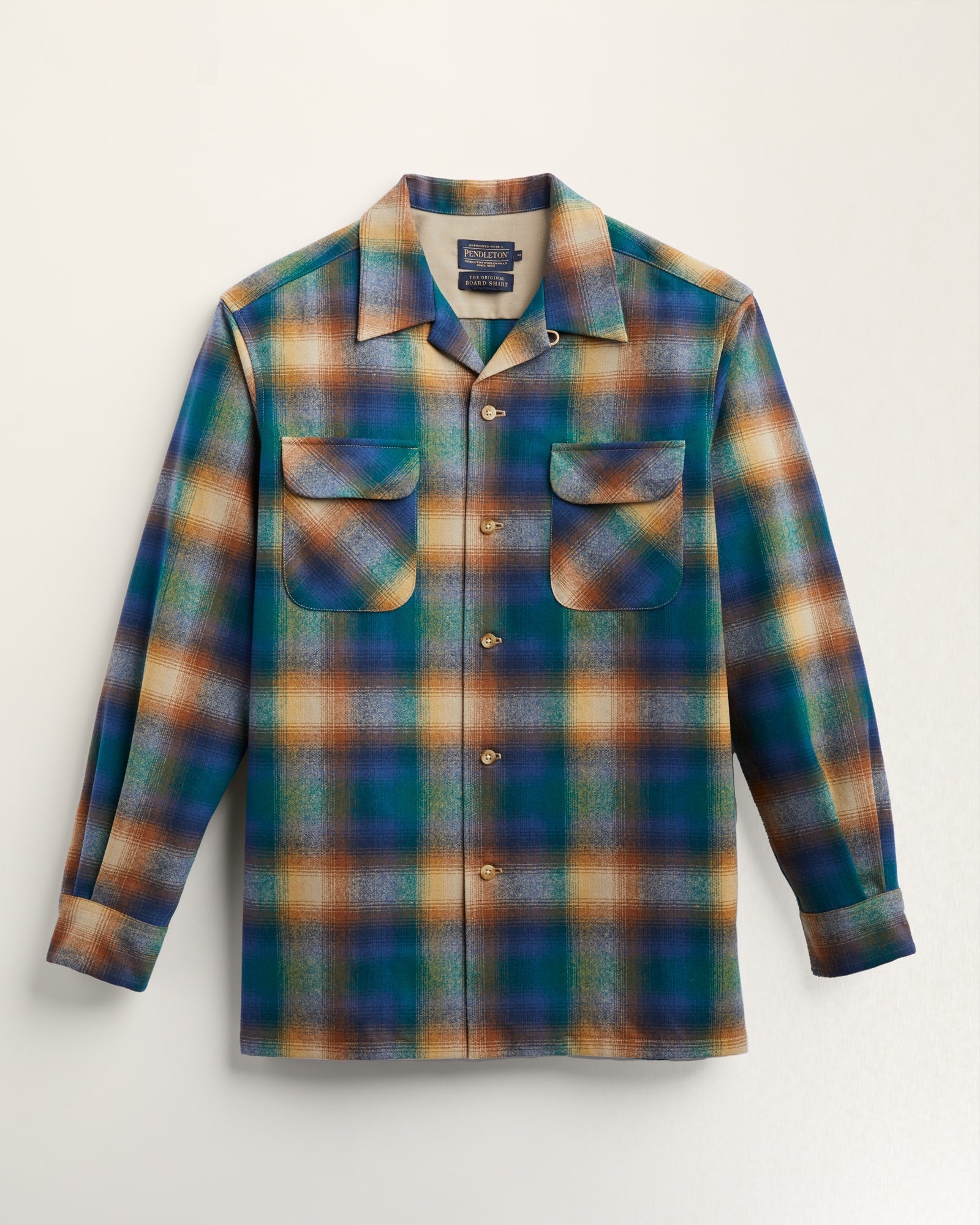 MEN'S PLAID BOARD SHIRT - Blue Teal Yellow