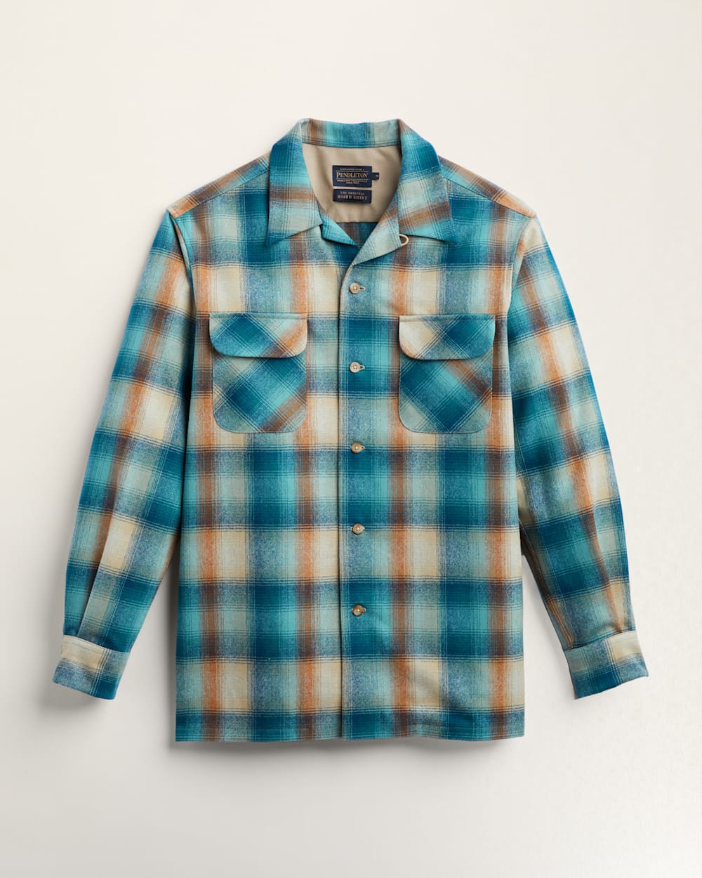 MEN'S PLAID BOARD SHIRT - Teal Orange
