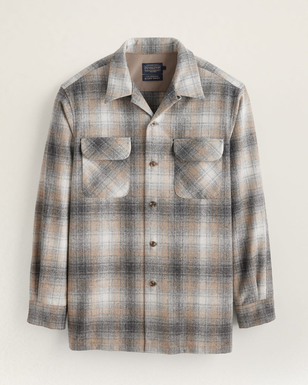 MEN'S PLAID BOARD SHIRT - Tan Grey