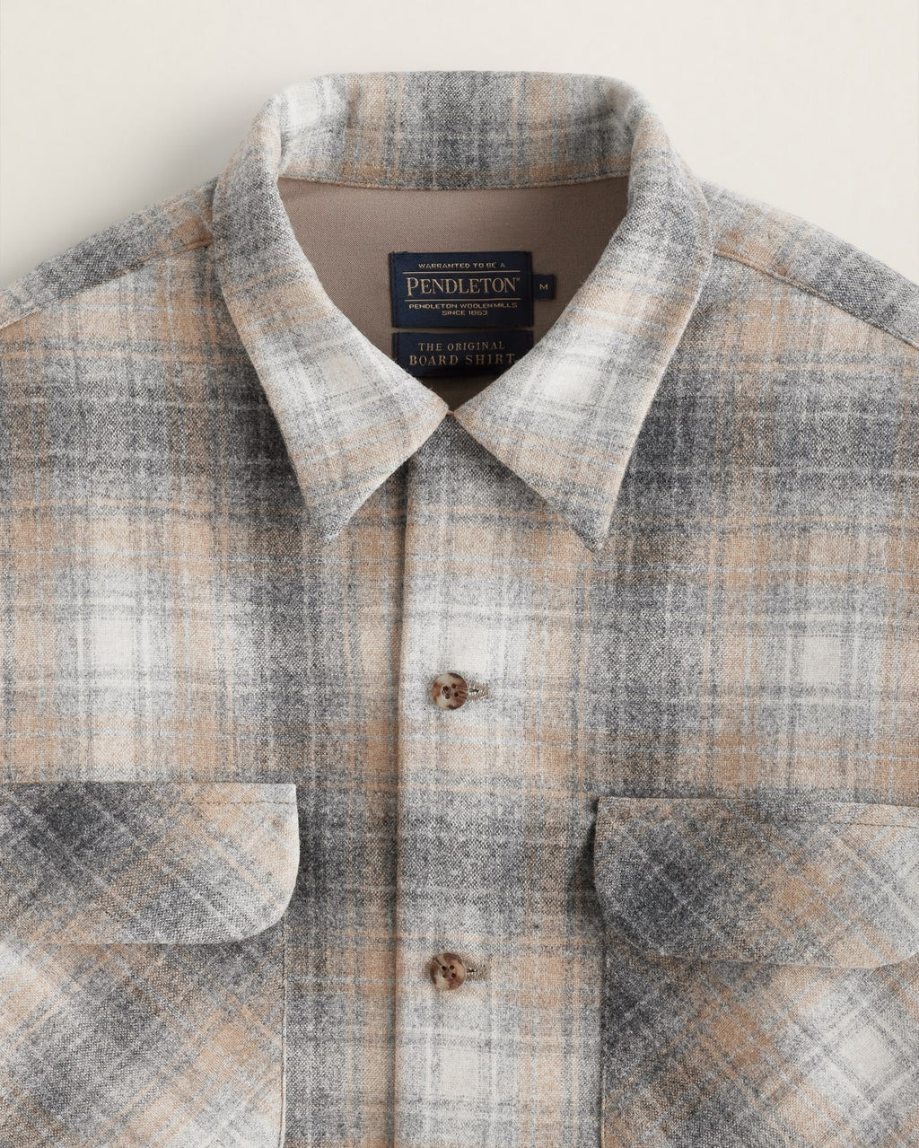 MEN'S PLAID BOARD SHIRT - Tan Grey