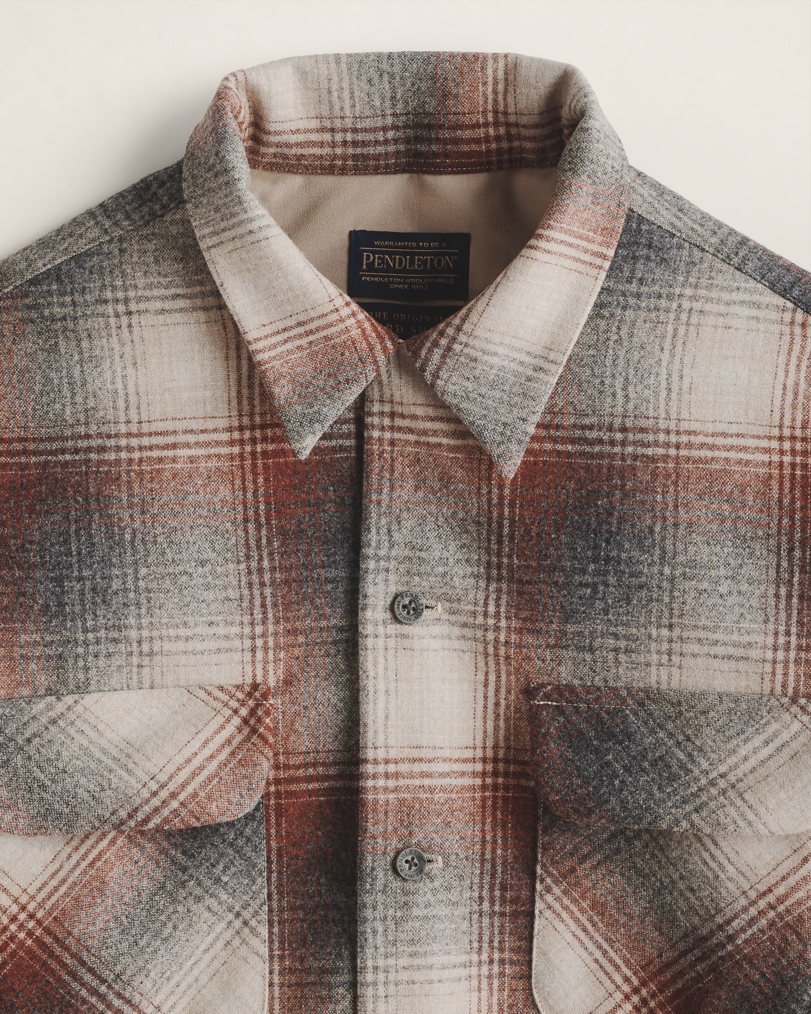 MEN'S PLAID BOARD SHIRT - Orange Grey