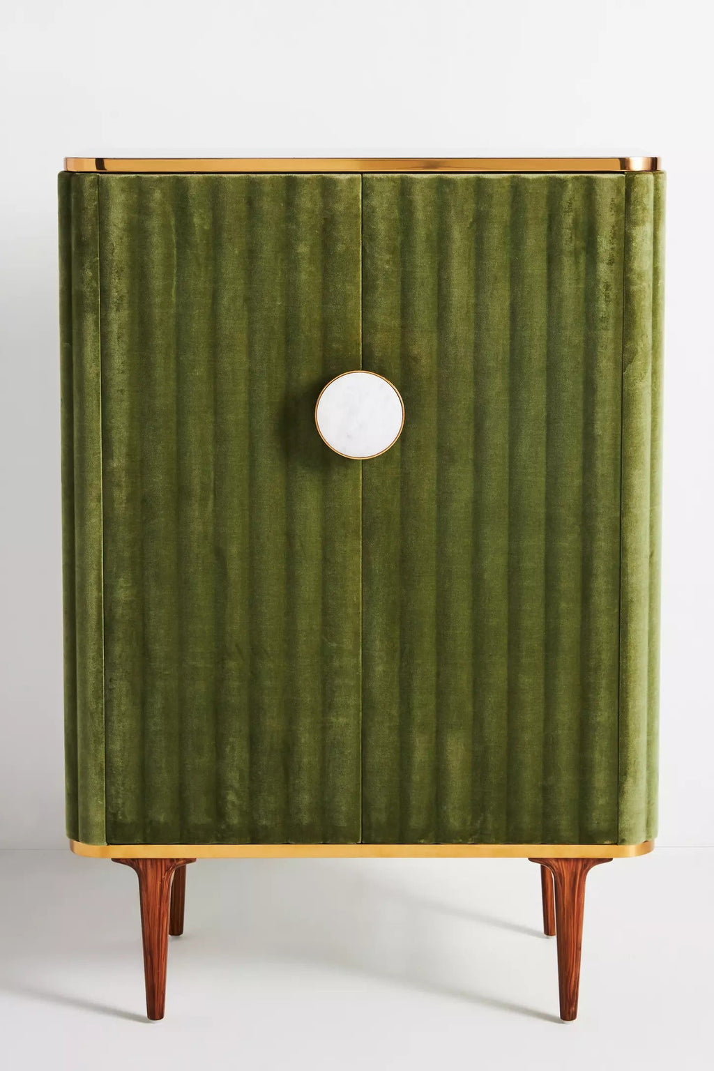 Juneau Velvet Bar Cabinet - Green