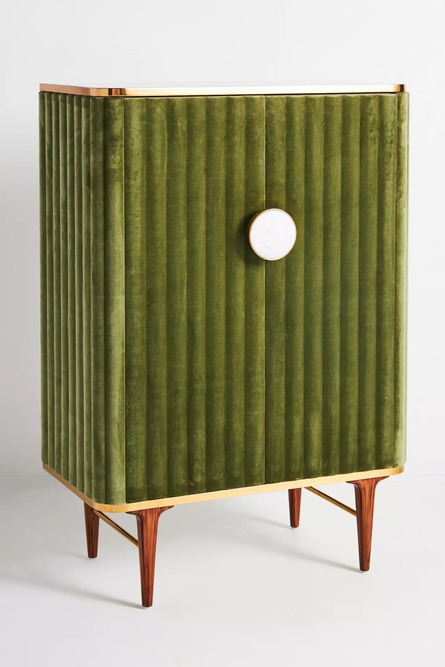 Juneau Velvet Bar Cabinet - Green