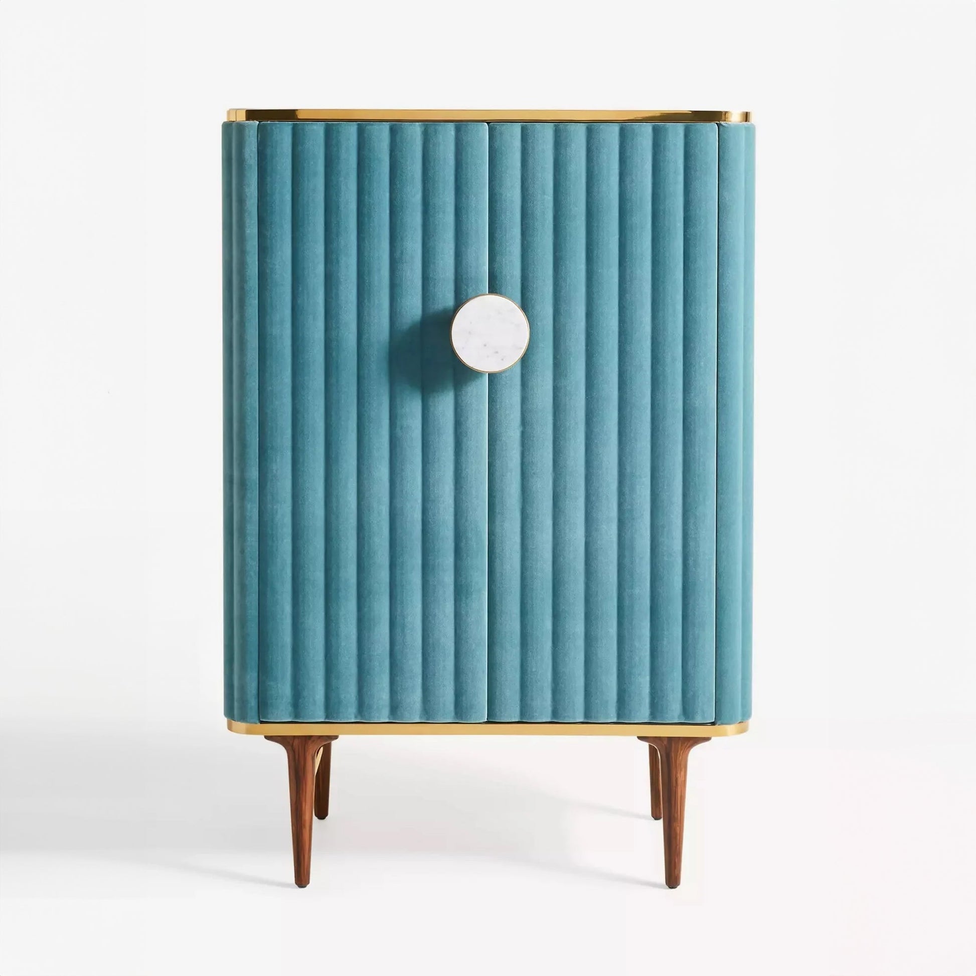 Juneau Velvet Bar Cabinet - Blue
