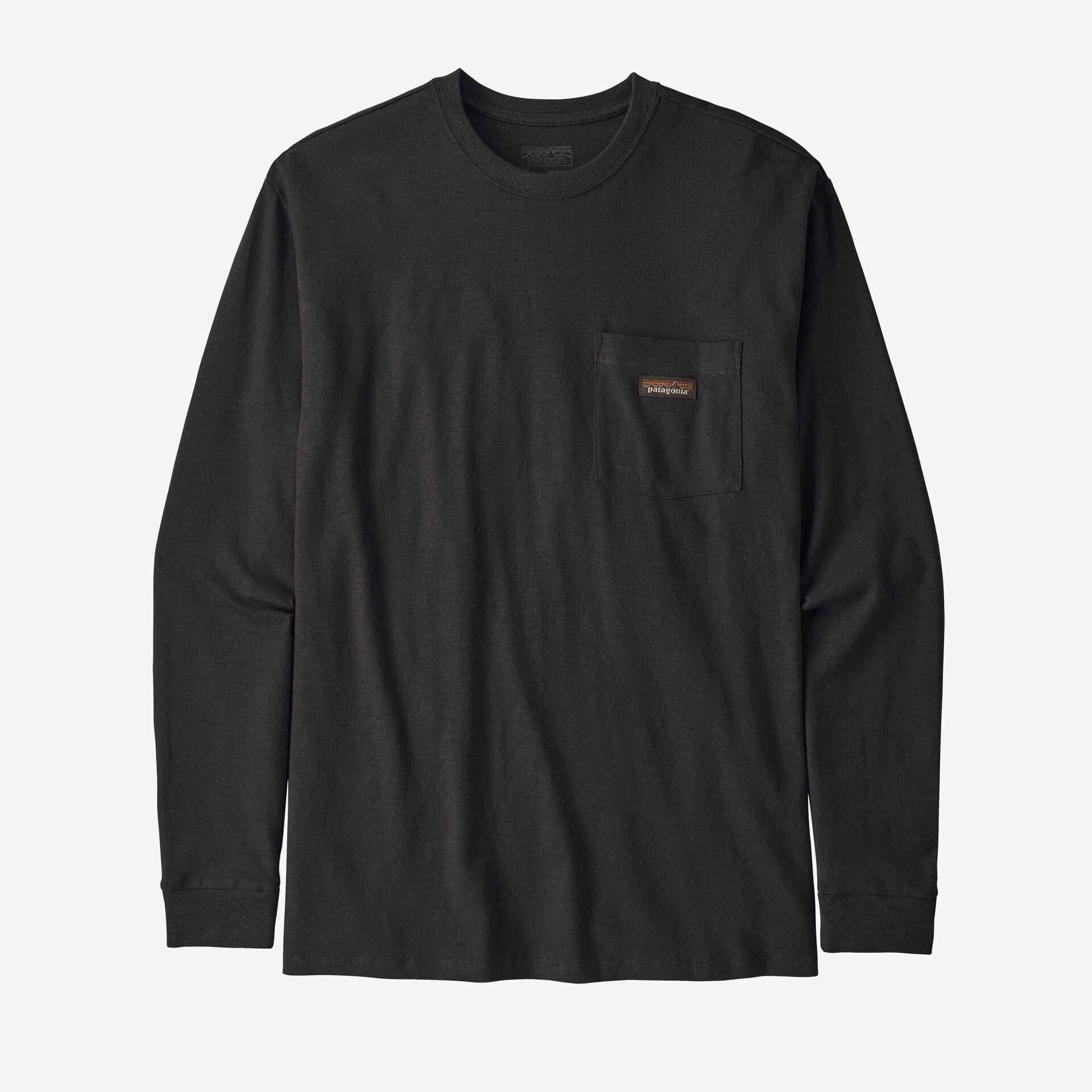 Men's Long-Sleeved Work Pocket T-Shirt - Black