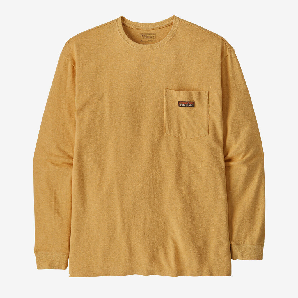 Men's Long-Sleeved Work Pocket T-Shirt - Yellow