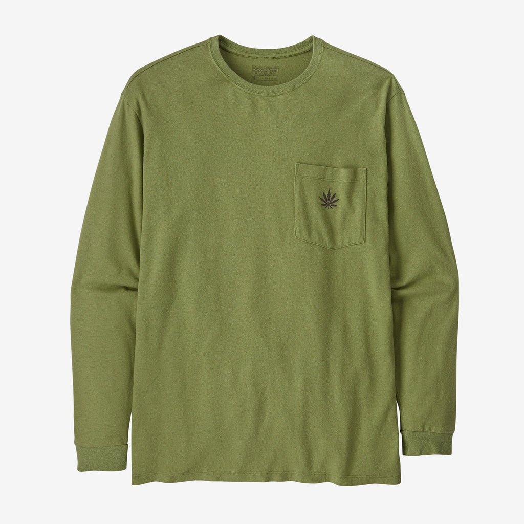 Men's Long-Sleeved Work Pocket T-Shirt - Light Moss