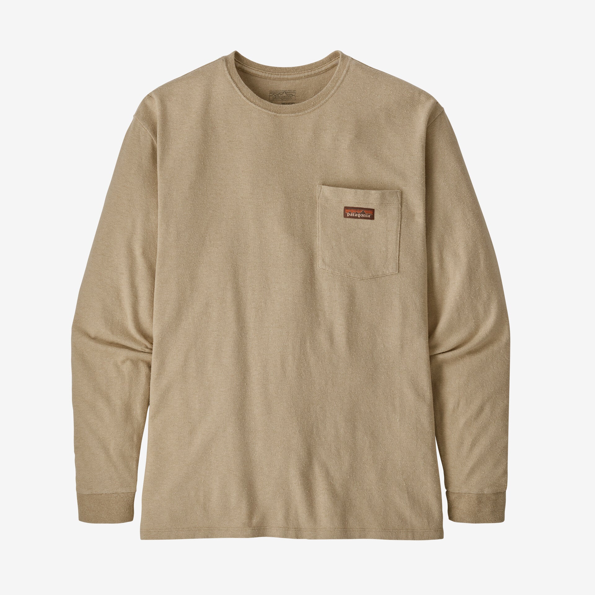 Men's Long-Sleeved Work Pocket T-Shirt - Sand