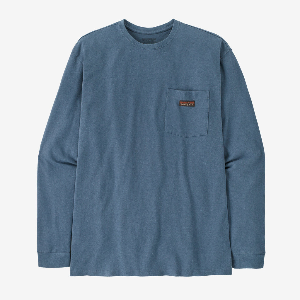 Men's Long-Sleeved Work Pocket T-Shirt - Slate Blue
