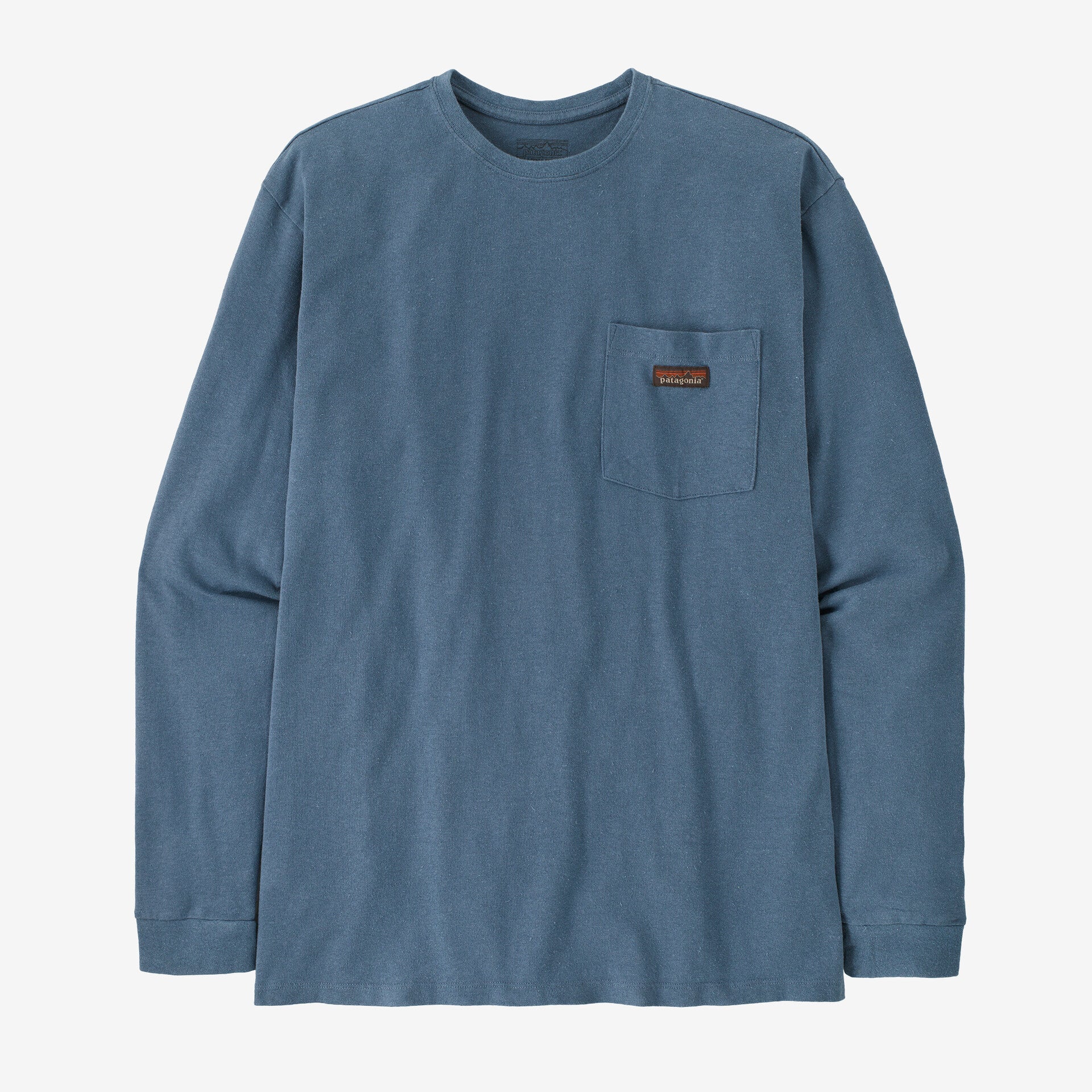 Men's Long-Sleeved Work Pocket T-Shirt - Slate Blue