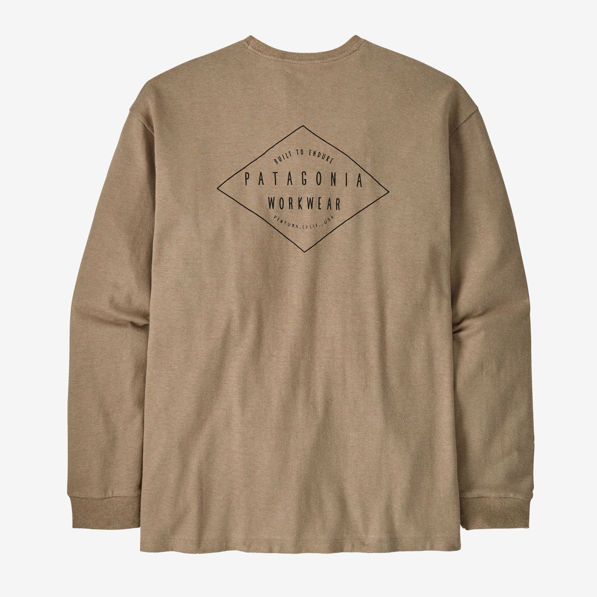 Men's Long-Sleeved Work Pocket T-Shirt - Beige