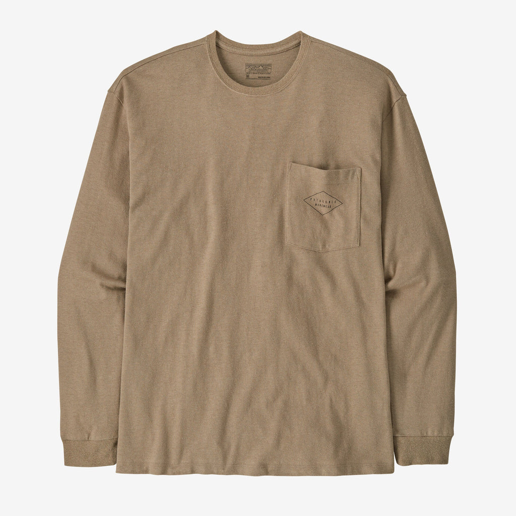Men's Long-Sleeved Work Pocket T-Shirt - Beige
