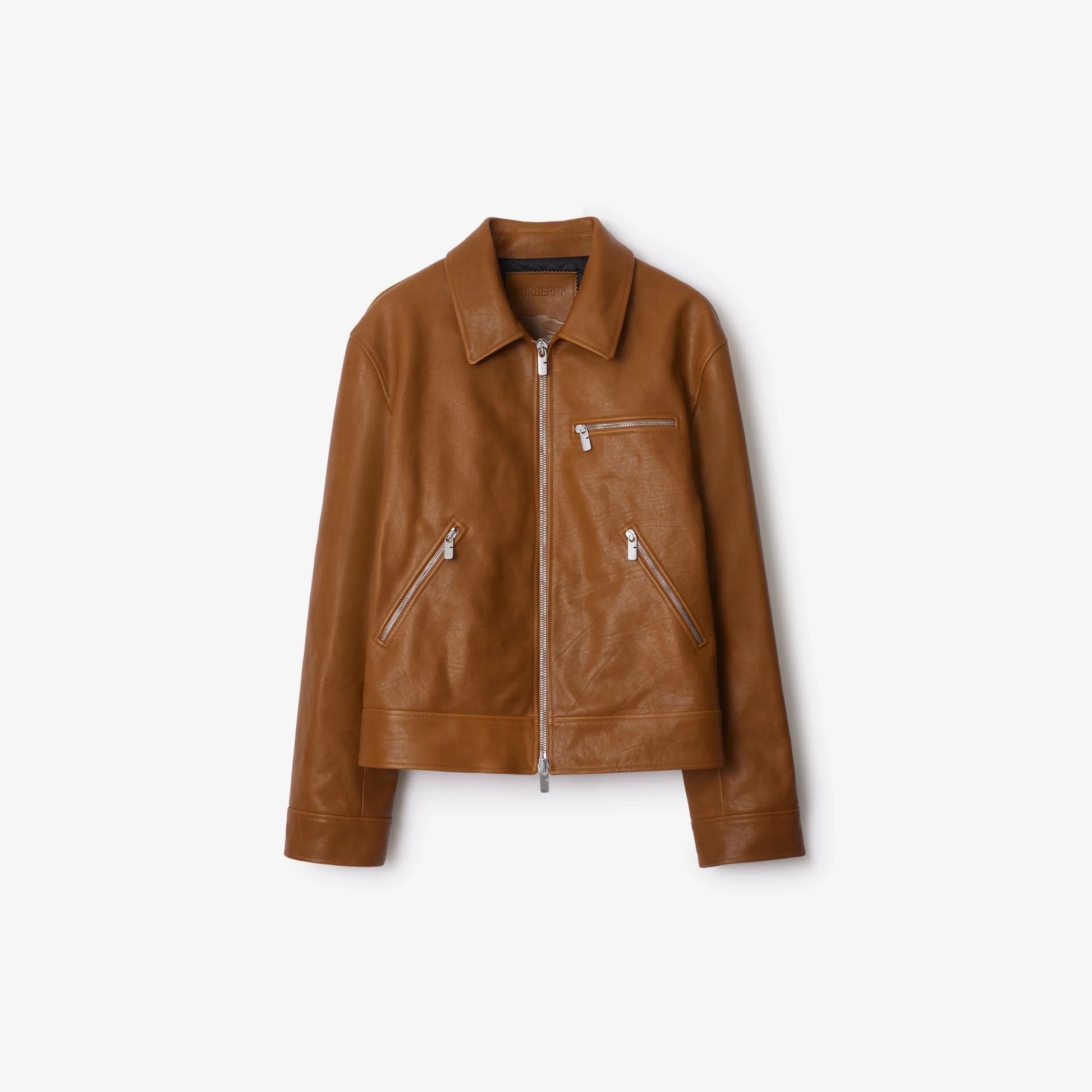 Shearling Collar Leather Jacket
