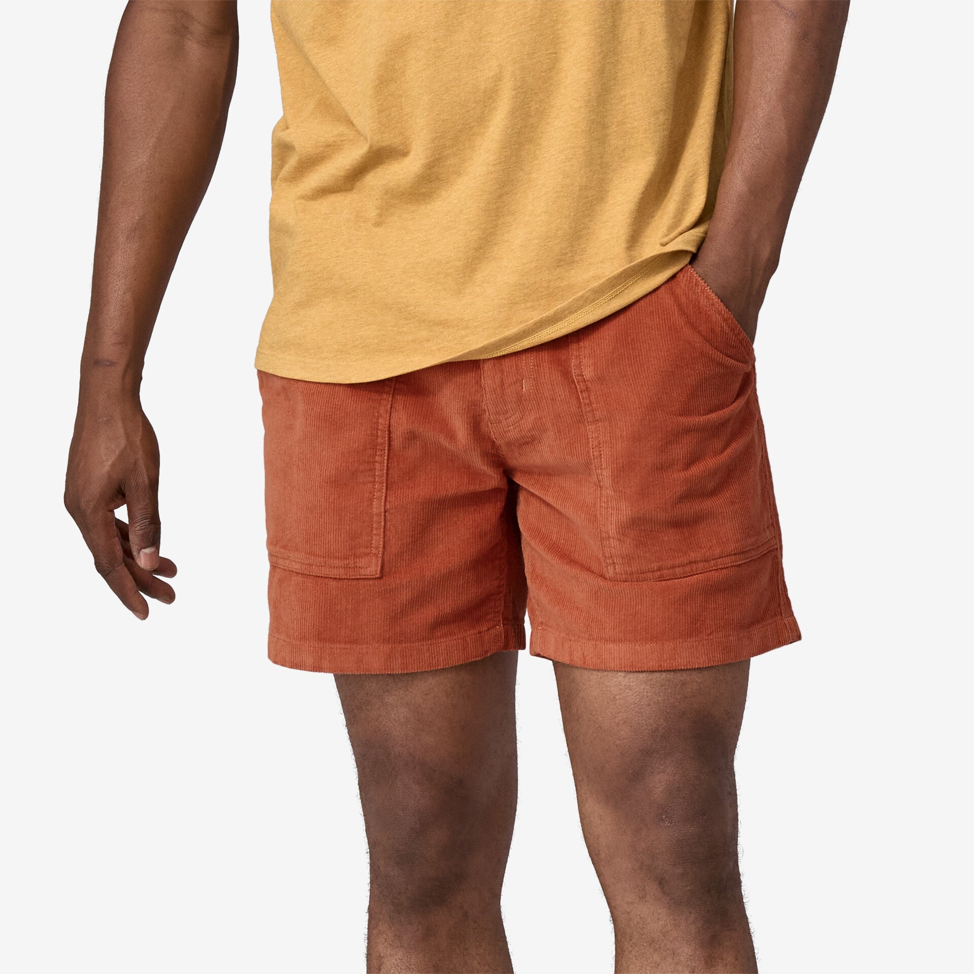 Men's Organic Cotton Cord Utility Shorts - 6" - Orange