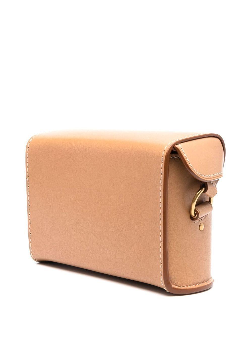 SAINT LAURENT Vintage Brown Gold Crossbody Bag FW22 for Women