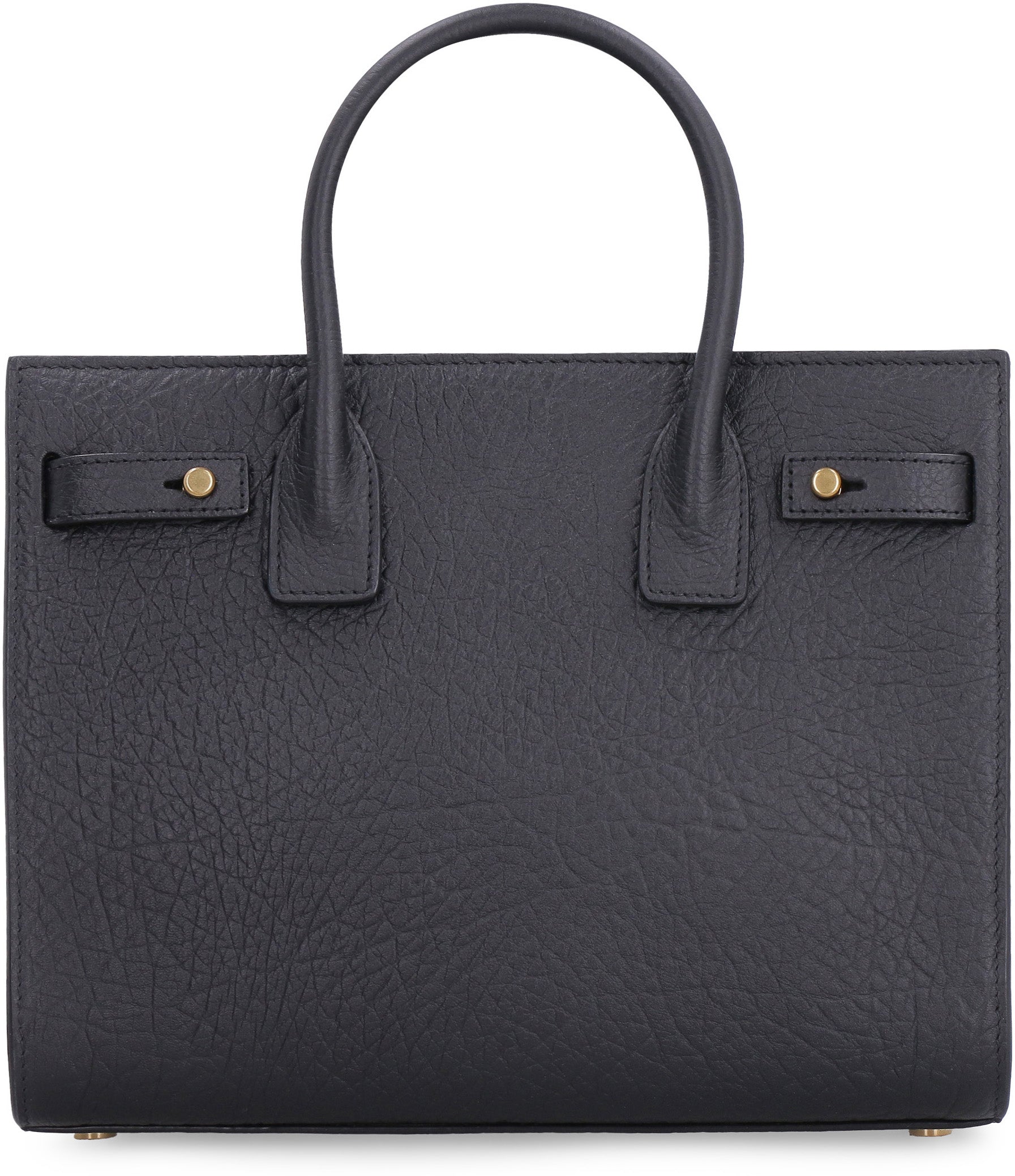 SAINT LAURENT Grainy Leather Top-Handle Handbag in Black for Women