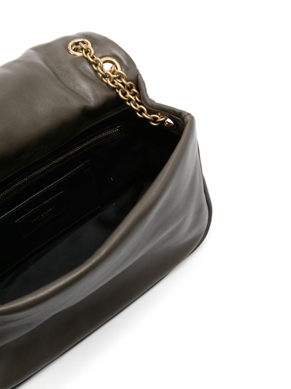 SAINT LAURENT Taupe Acolchado Logo Pouch Handbag for Women - SS24 Collection
