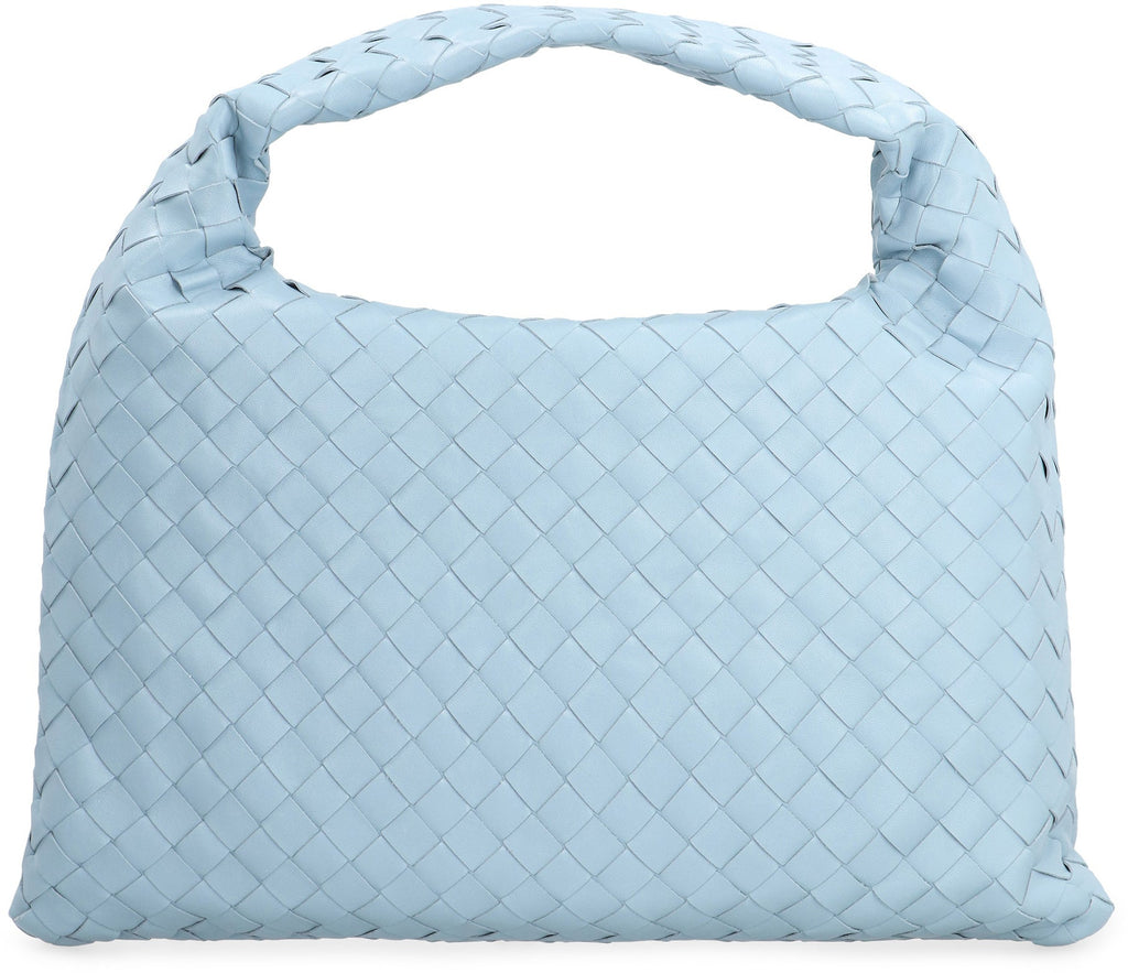 BOTTEGA VENETA Light Blue Mini Top-Handle Bag with Intrecciato Motif and Gold-Tone Hardware for Women - SS24