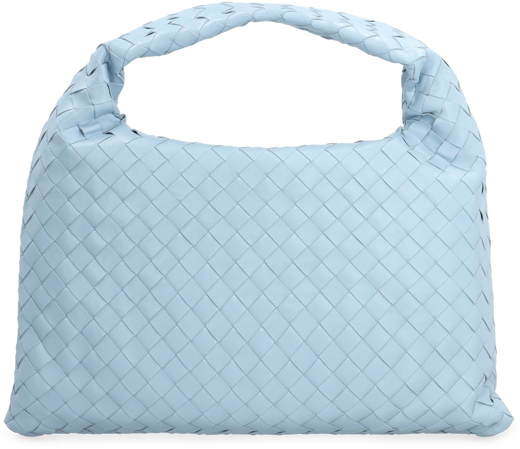 BOTTEGA VENETA Light Blue Mini Top-Handle Bag with Intrecciato Motif and Gold-Tone Hardware for Women - SS24