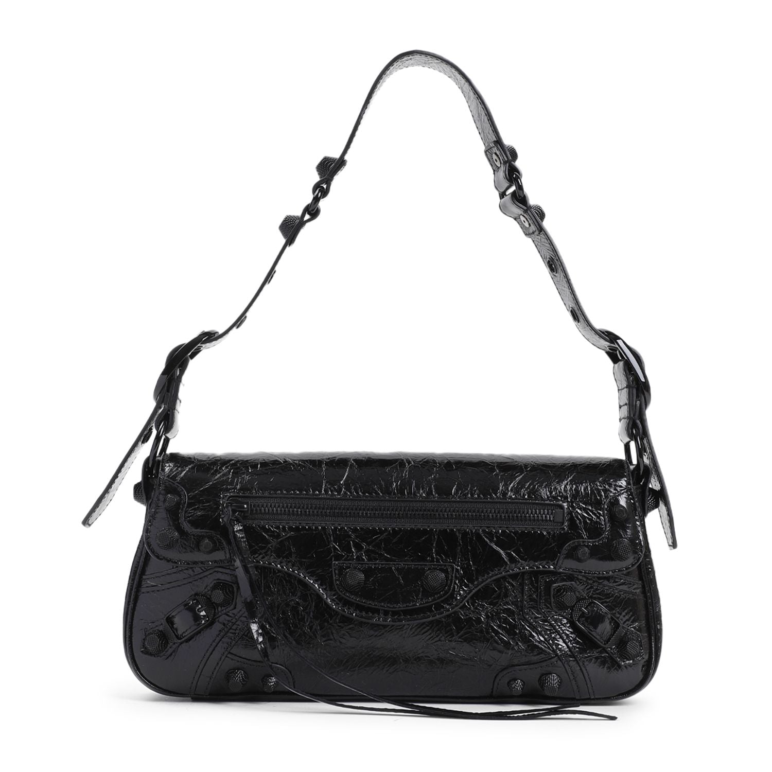 BALENCIAGA Elegant Mini Sling Handbag in Black Calf Leather - W:29CM H:12CM D:4CM