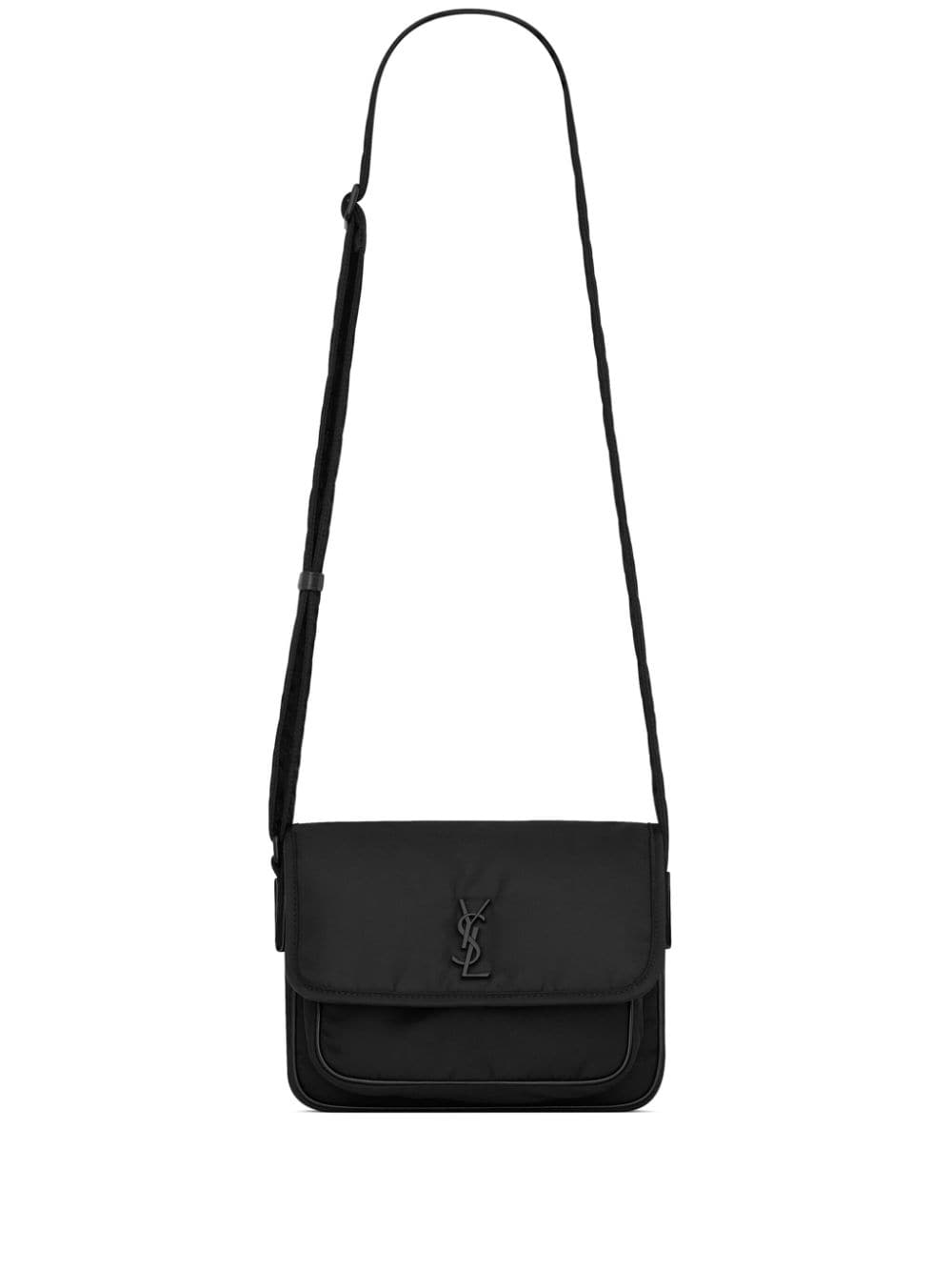 SAINT LAURENT Black Mini Niki Messenger Handbag for Men with Adjustable Strap and Multiple Pockets