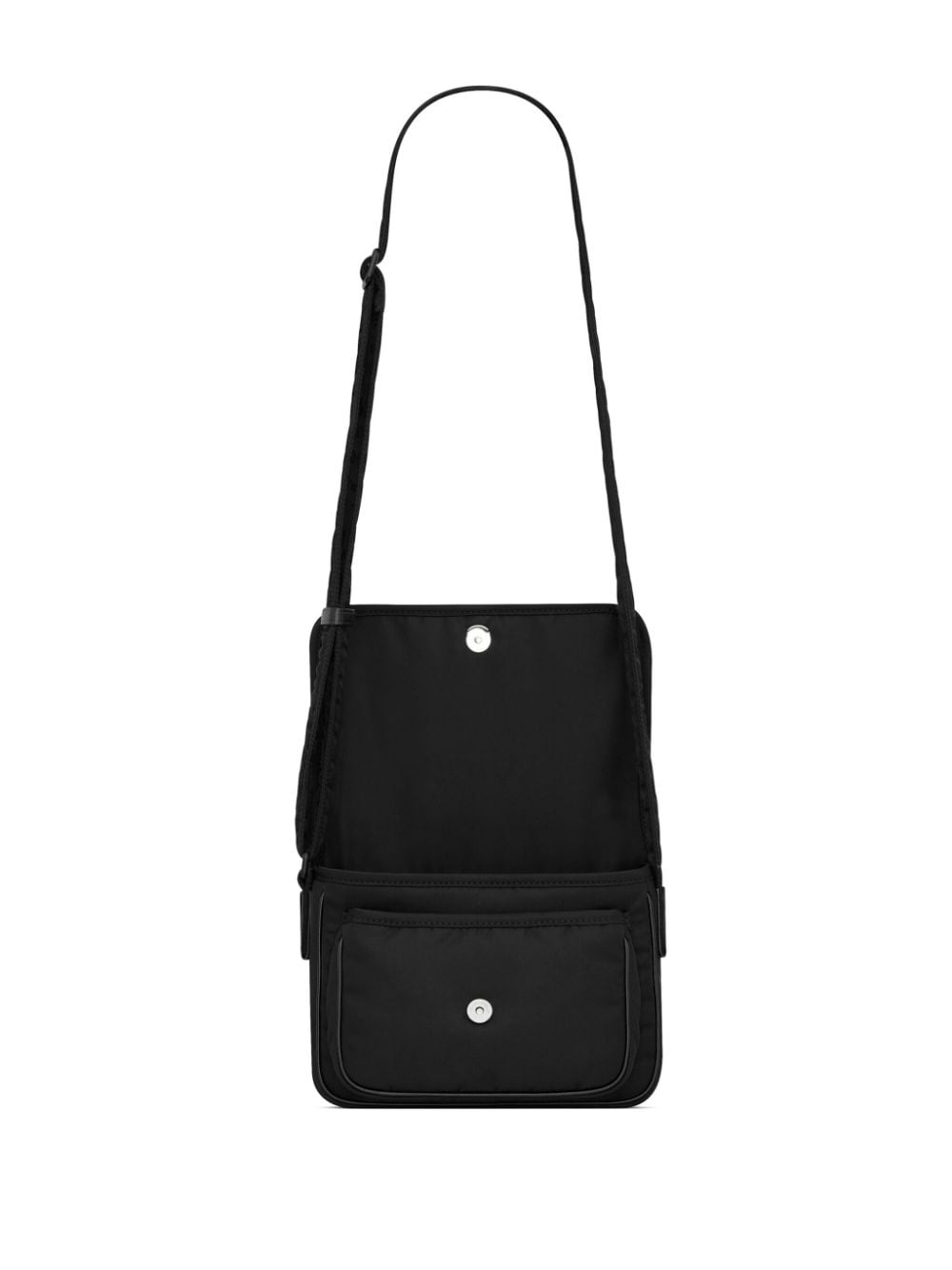 SAINT LAURENT Black Mini Niki Messenger Handbag for Men with Adjustable Strap and Multiple Pockets