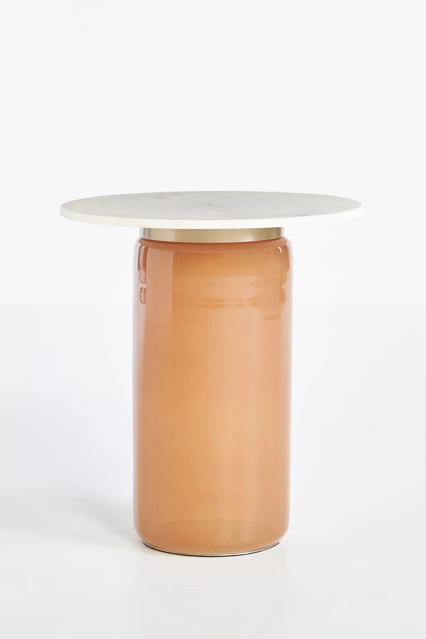 Infinity Glass Side Table - Peach