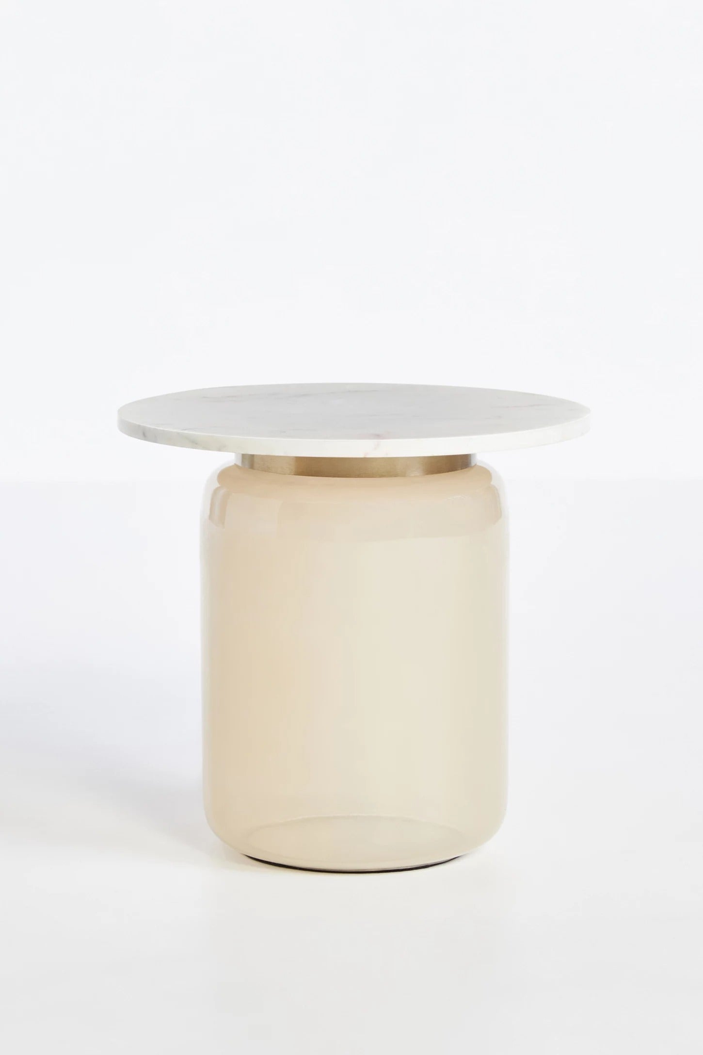 Infinity Glass Side Table - Cream