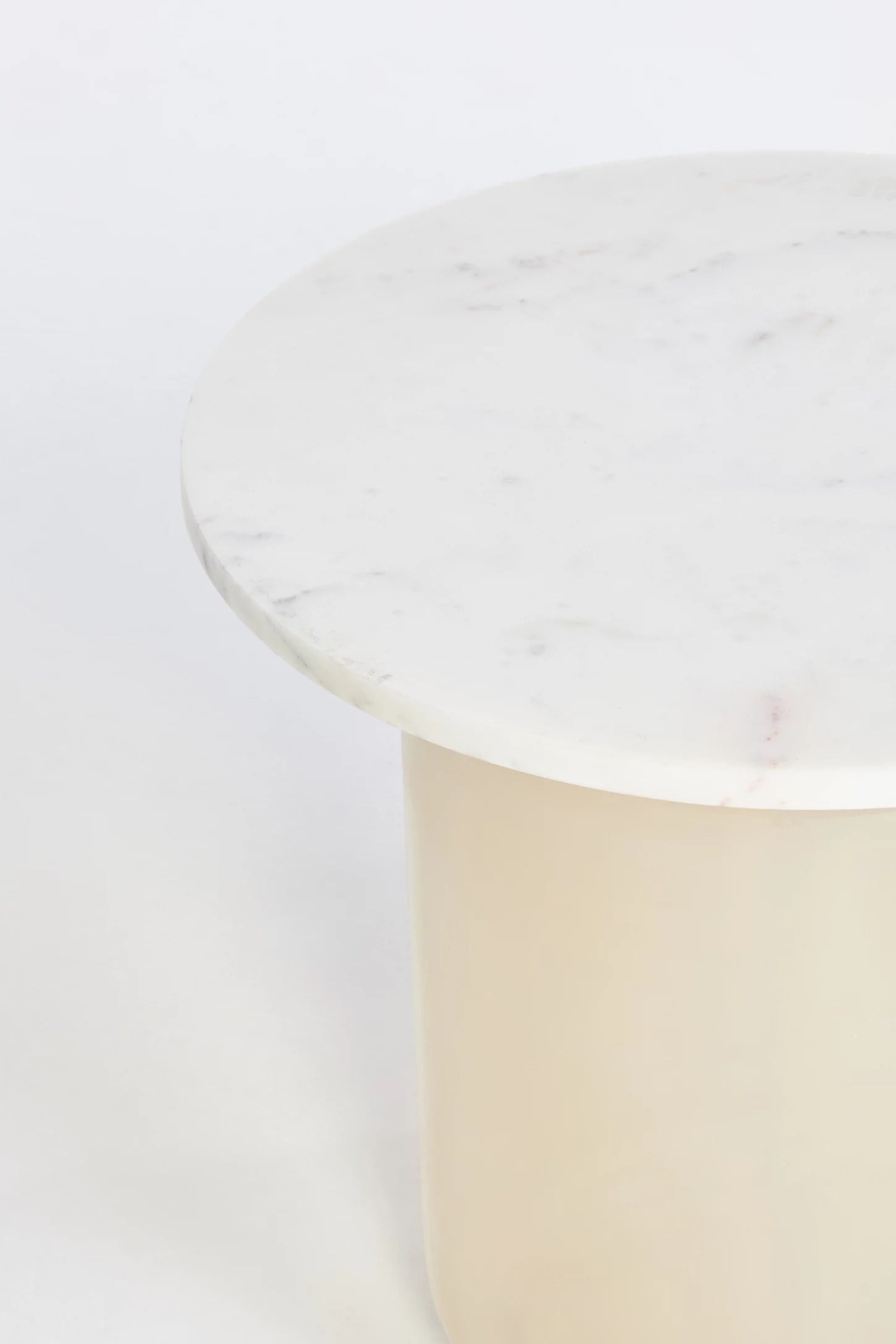 Infinity Glass Side Table - Cream