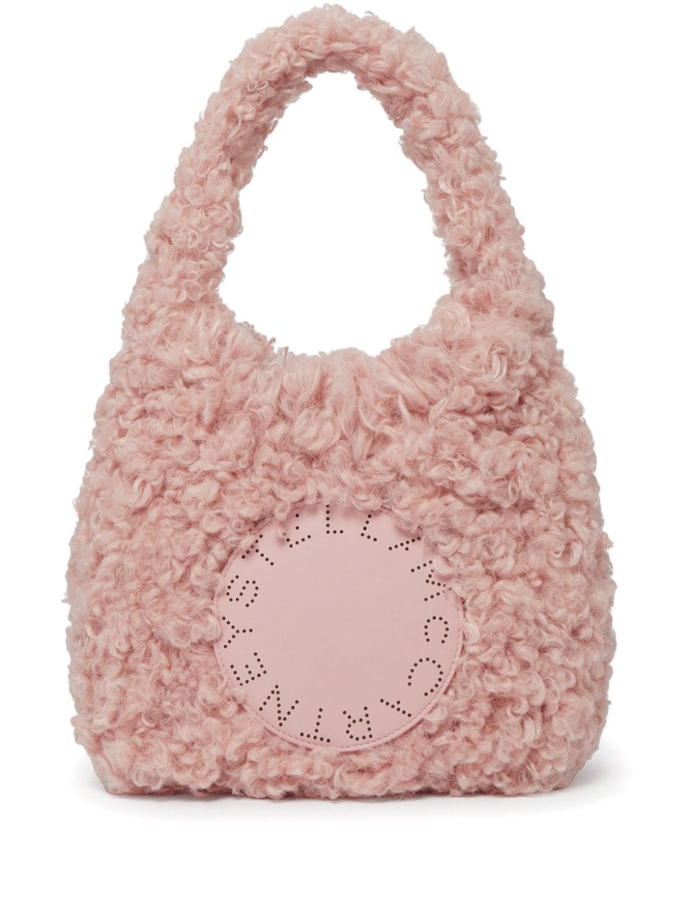 STELLA MCCARTNEY Mini Hobo Handbag in Rose Pink Faux-Fur