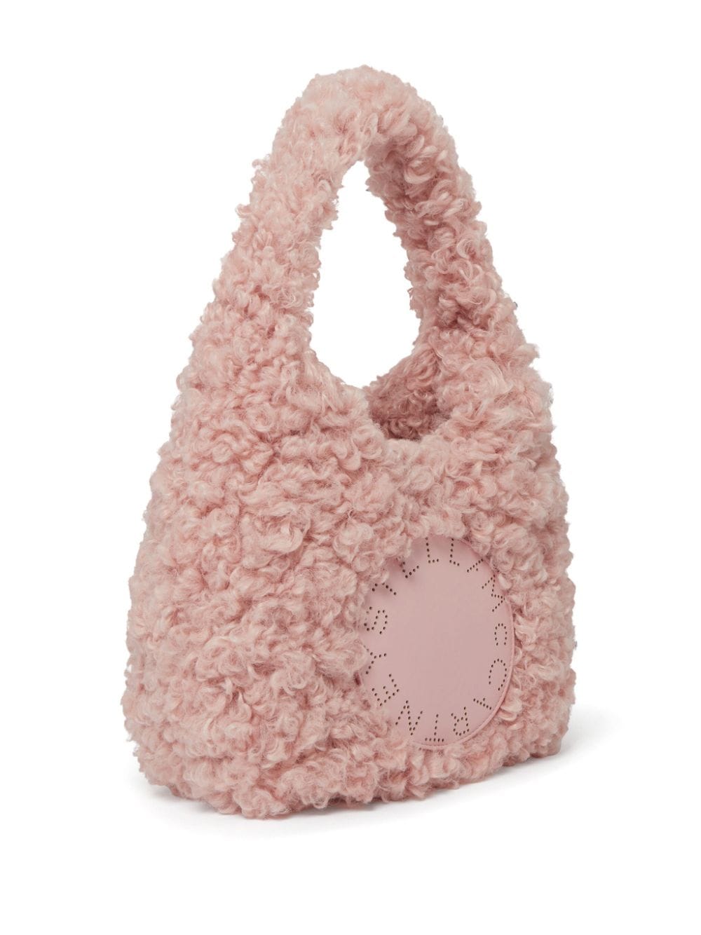 STELLA MCCARTNEY Mini Hobo Handbag in Rose Pink Faux-Fur