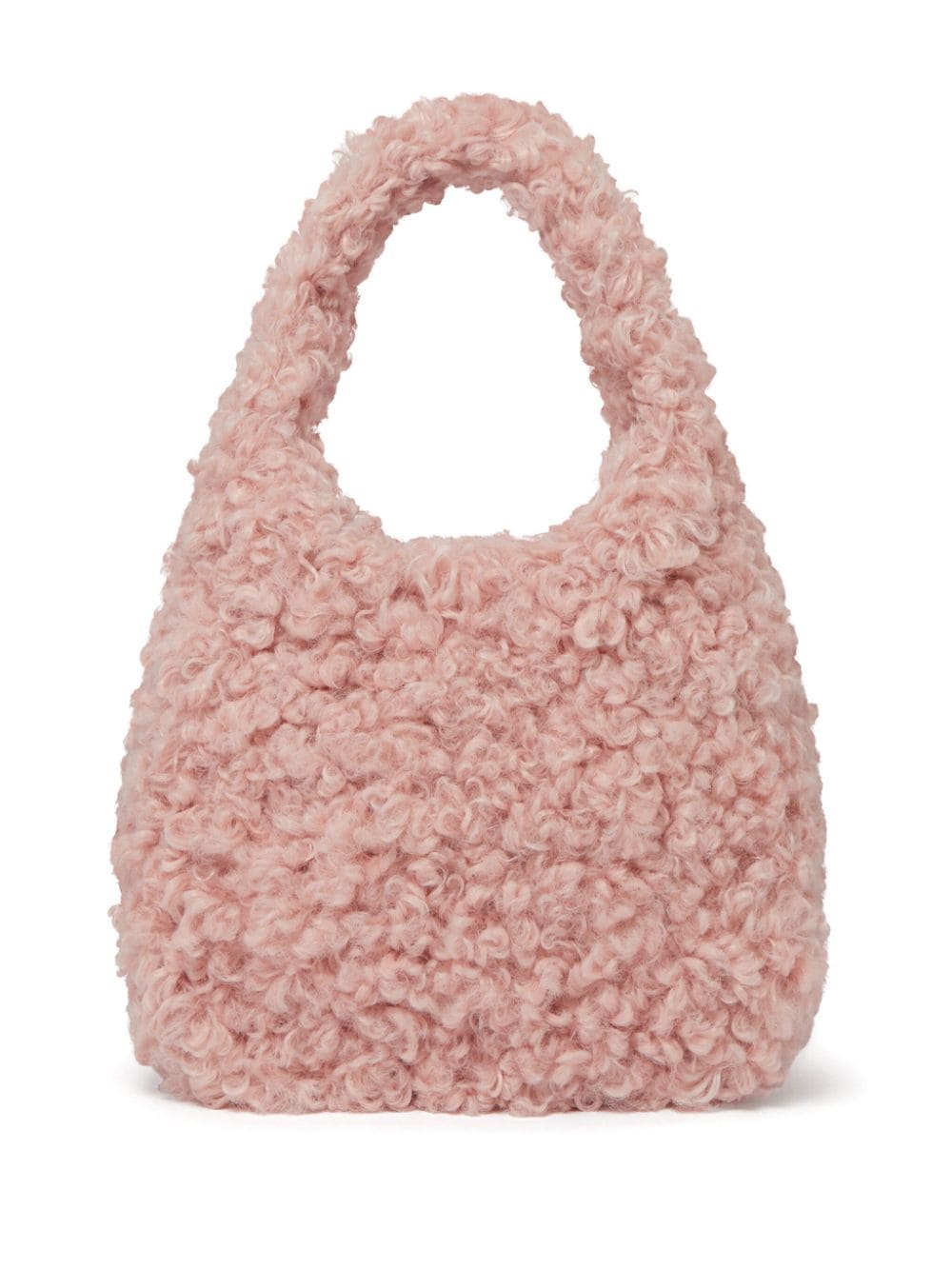 STELLA MCCARTNEY Mini Hobo Handbag in Rose Pink Faux-Fur