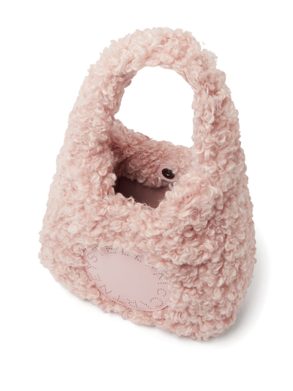 STELLA MCCARTNEY Mini Hobo Handbag in Rose Pink Faux-Fur