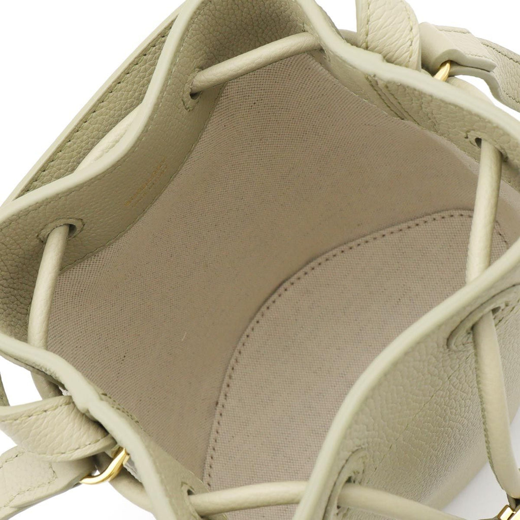 BURBERRY Mini Green Calf Leather Bucket Bag for Women SS24