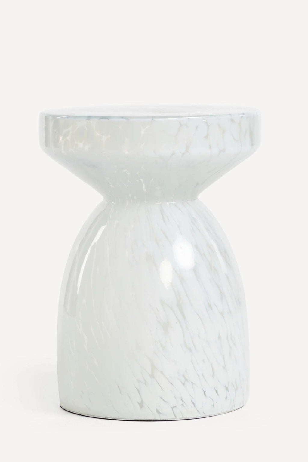 Bela Glass Side Table - White