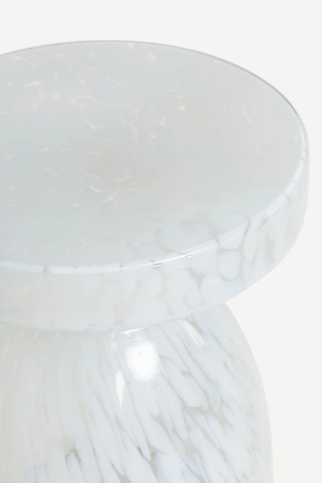 Bela Glass Side Table - White