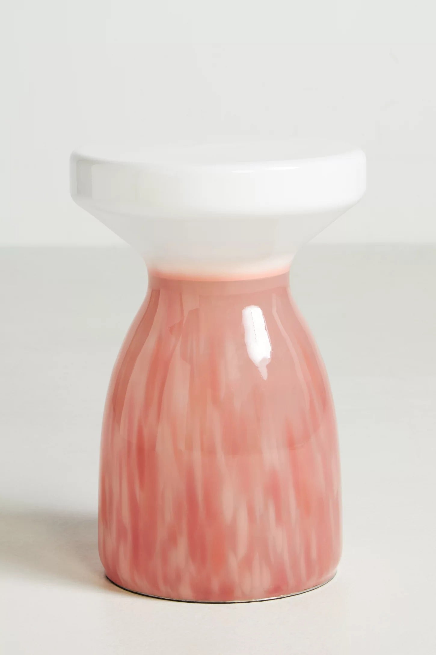 Bela Glass Side Table - White Pink