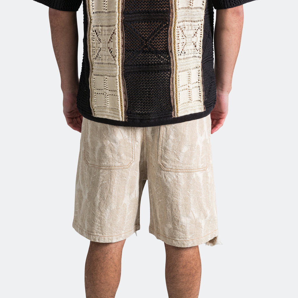 12oz MAGPIE Denim W-Knee EASY Shorts - Ecru