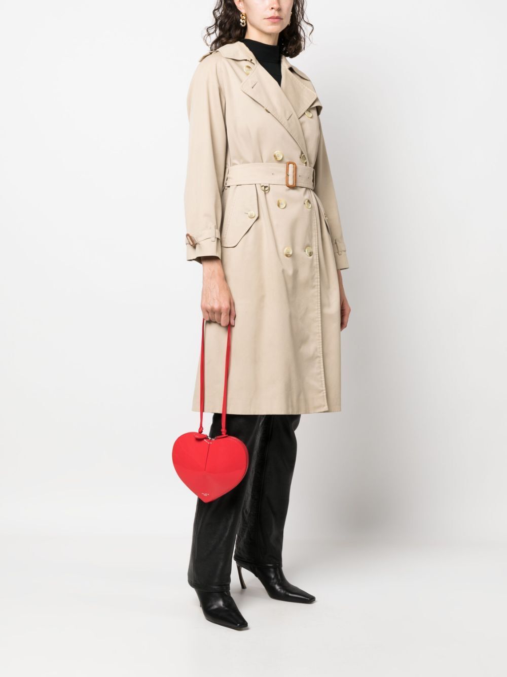 ALAIA Crimson Heart Mini Leather Handbag