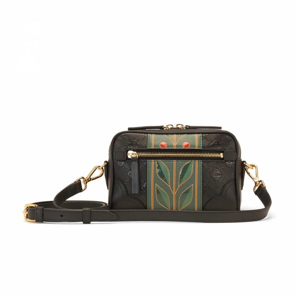 CASABLANCA Stylish Black Calf Leather Crossbody Handbag for Men