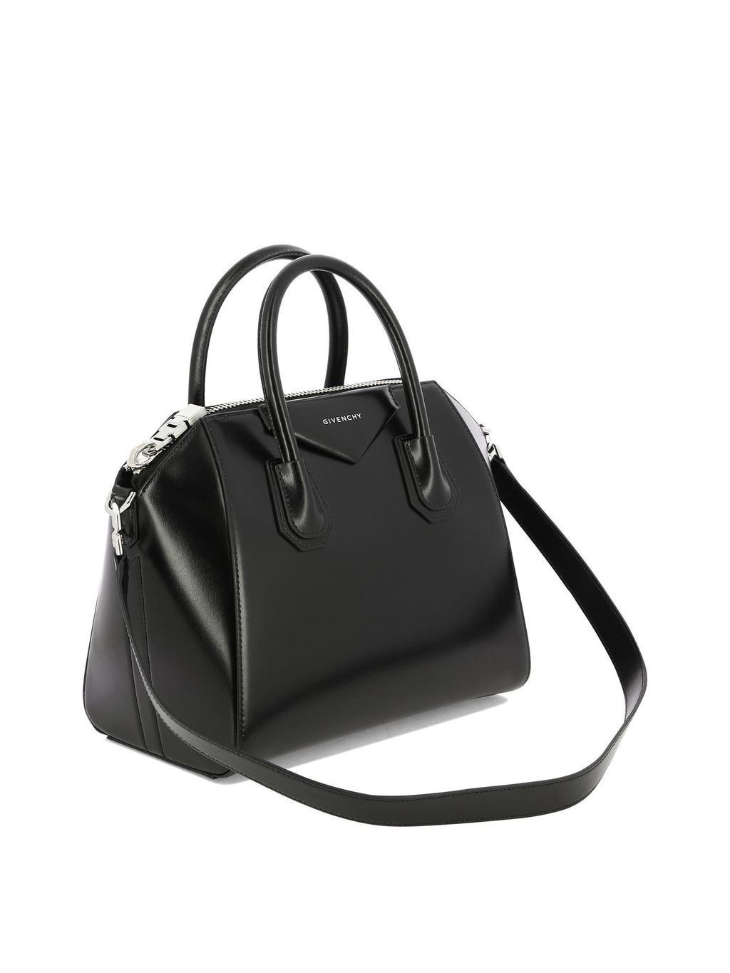 GIVENCHY 'Antigona Small' Elegant Black Leather Mini Handbag with Adjustable Strap